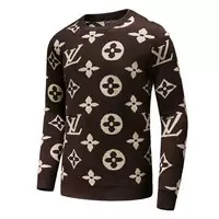 louis vuitton laine pull tricot m-3xl flower classic coffe